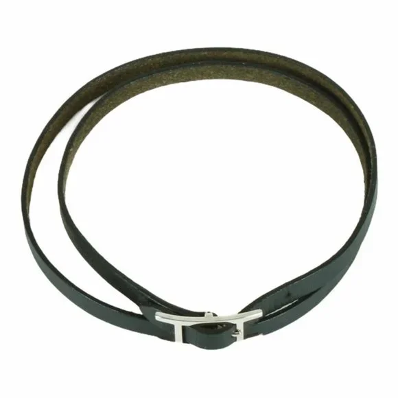 Authentic Hermes black leather belt or bracelet Authentic Hermes black leather belt or bracelet – Connect  main image 4